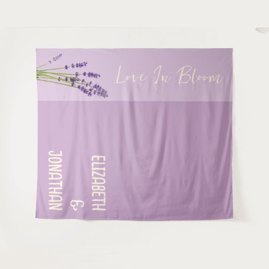 Lavender Liebe Wedding Wandteppich (Vorderseite (Horizontal))