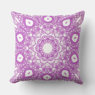 Lavender Light Lila Kaleidoscope Mandala Pillows Kissen