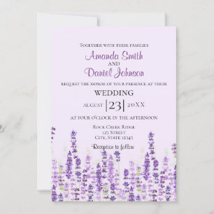 Lavender Light Purple Blumen Wasserfarbe Einladung