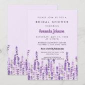 Lavender Light Purple Flowers Brautparty Einladung (Vorne/Hinten)