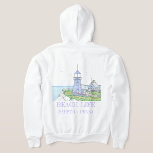 Lavender Lighthouse Zippered Hoodie (AblageHinten)