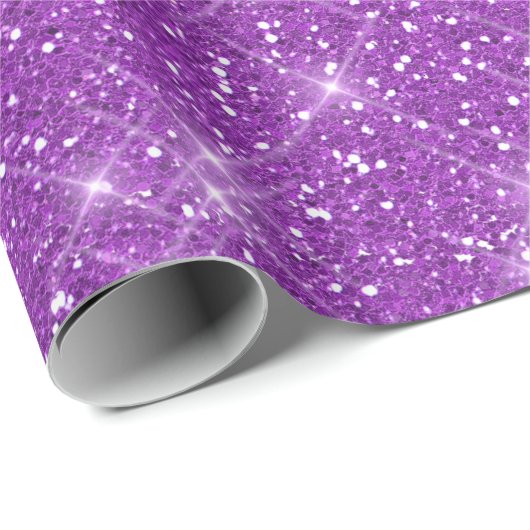 Lavender Lila Amethyst Plum Glam Glitzer Sparkl Geschenkpapier (Rolleneckpunkt)