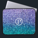 Lavender Lila & Aquamarin Aqua Green Funkelnd Glit Laptopschutzhülle<br><div class="desc">Benutzerdefiniertes Design</div>