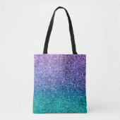 Lavender Lila & Aquamarin Aqua Green Funkelnd Glit Tasche (Vorderseite)