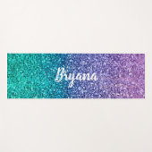Lavender Lila & Aquamarin Aqua Green Funkelnd Glit Yogamatte (Vorderseite (Horizontal))