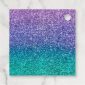 Lavender Lila & Aquamarin Aqua Green Funkelnd Part Geschenkanhänger (Rückseite)