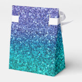 Lavender Lila & Aquamarin Aqua Green Funkelnd Part Geschenkschachtel (Rückseite)