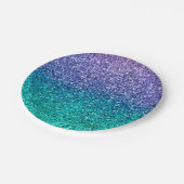 Lavender Lila & Aquamarin Aqua Green Funkelnd Part Pappteller (Schrägansicht)
