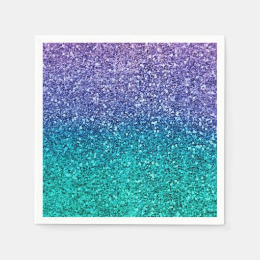 Lavender Lila & Aquamarin Aqua Green Funkelnd Part Serviette (Vorderseite)