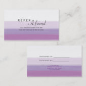 Lavender Lila Aquarellsalon REFENDE Empfehlungskarte (Vorne/Hinten)