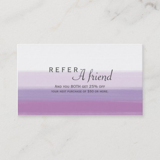 Lavender Lila Aquarellsalon REFENDE Empfehlungskarte (Vorderseite)