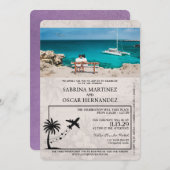 Lavender Lila Aruba Pass Einladung zur Hochzeit (Vorne/Hinten)