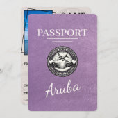 Lavender Lila Aruba Pass Save the Date (Vorne/Hinten)