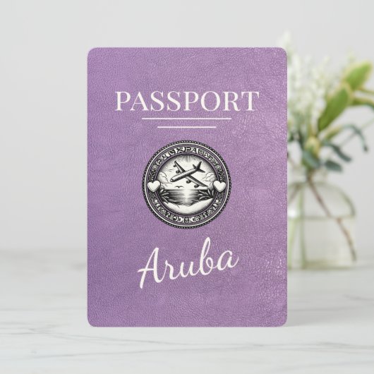 Lavender Lila Aruba Pass Save the Date (Stehend Vorderseite)