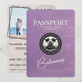 Lavender Lila Bahamas Passport Save the Date