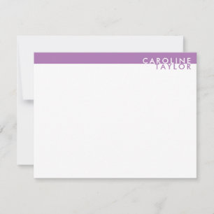 Lavender Lila Band Minimalistisch Stationery Mitteilungskarte