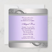 Lavender Lila Bat Mitzvah Einladung (Rückseite)