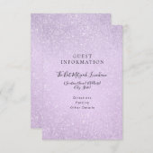 Lavender Lila Bat Mitzvah Gastinformation Begleitkarte (Vorne/Hinten)