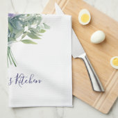 Lavender Lila Blume Grüne Floral Bouquet Geschirrtuch (Viertel Falte)