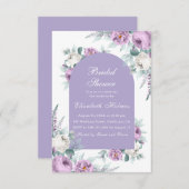 Lavender Lila Blumendusche Einladung (Vorne/Hinten)