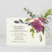 Lavender Lila Blumengrün Christlich Hochzeit Einladung (Stehend Vorderseite)