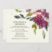 Lavender Lila Blumengrün Christlich Hochzeit Einladung (Vorne/Hinten)