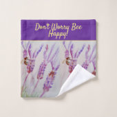 Lavender Lila Blumenkunst Keine Sorge Bienen glück Badhandtuch Set (Waschlappen)
