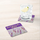 Lavender Lila Blumenkunst Keine Sorge Bienen glück Rechteckiger Pappuntersetzer (Vor Ort)