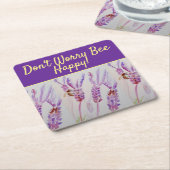 Lavender Lila Blumenkunst Keine Sorge Bienen glück Rechteckiger Pappuntersetzer (angewinkelt)