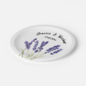 Lavender Lila Blumenstrauß Boho Wasserfarben Hochz Pappteller (Schrägansicht)