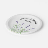 Lavender Lila Blumenstrauß Boho Wasserfarben Hochz Pappteller (Schrägansicht)