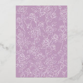 Lavender Lila Blumenstrauß-Hochzeit Folieneinladung (Rückseite)