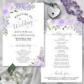 Lavender Lila Boho Floral Budget Hochzeitsprogramm