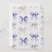 Lavender Lila Bows Baby Dusche Einladung (Rückseite)