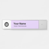 Lavender Lila Business Logo Name Profession Türschild (Vorderseite )
