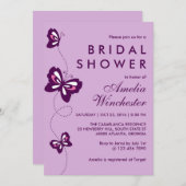 Lavender Lila Butterfly Swirl Einladung Hochzeit (Vorne/Hinten)