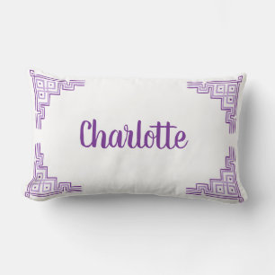 Lavender Lila Chinoiserie Name Lendenkissen