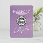 Lavender Lila Colorado Passport Save the Date (Stehend Vorderseite)