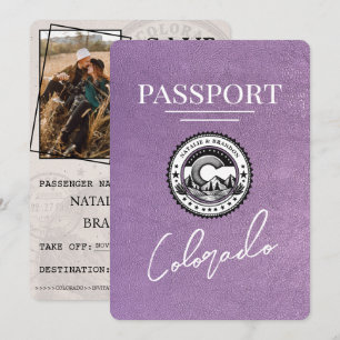 Lavender Lila Colorado Passport Save the Date
