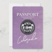 Lavender Lila Colorado Passport Wedding Einladung (Rückseite)