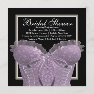 Lavender Lila Corset Brautparty Einladung