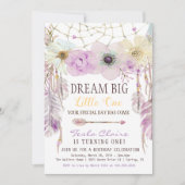 Lavender & Lila Dream Catcher Boho Birthday Einladung (Vorderseite)