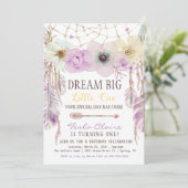 Lavender & Lila Dream Catcher Boho Birthday Einladung (Stehend Vorderseite)