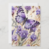 Lavender Lila Floral Elegante Hochzeit Save The Date (Rückseite)