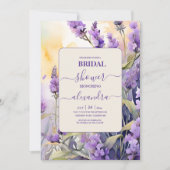 Lavender Lila Floral Elegantes Brautparty Einladung (Vorderseite)