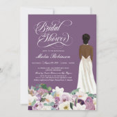 Lavender Lila Floral Elegantes Gown Brautparty Einladung (Vorderseite)