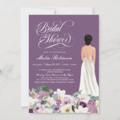 Lavender Lila Floral Elegantes Gown Brautparty Einladung (Vorderseite)