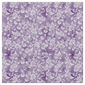 Lavender Lila Floral Gingham Stoff (Nahaufnahme)