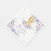 Lavender Lila Floral Lion Cub Babydusche Serviette (Ecke)