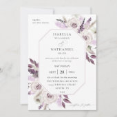 Lavender Lila Floral Wedding Einladung (Vorderseite)